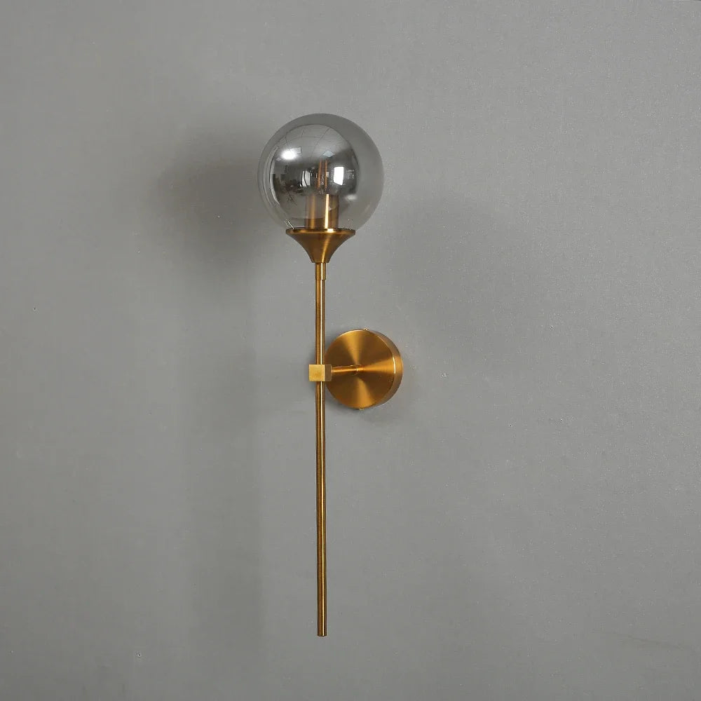 George-Applique murale boule en verre – Luminaire design noir ou doré