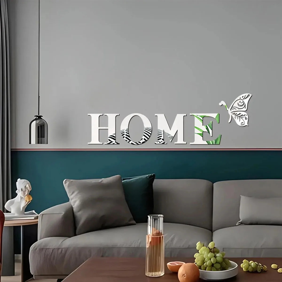 Lettres décoratives murales miroir HOME