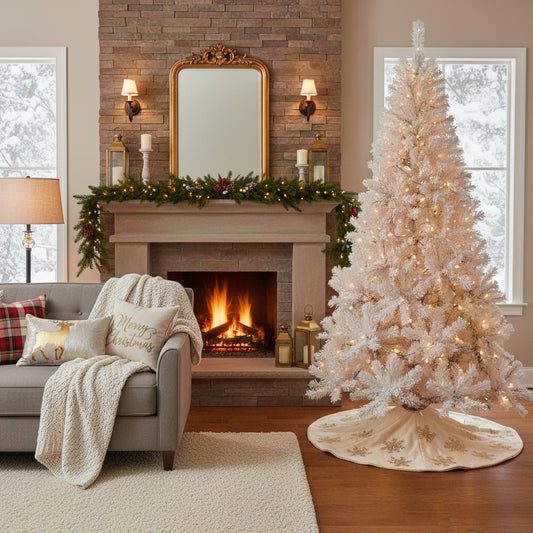 Sapin de Noël Blanc National – 500 LED intégrées