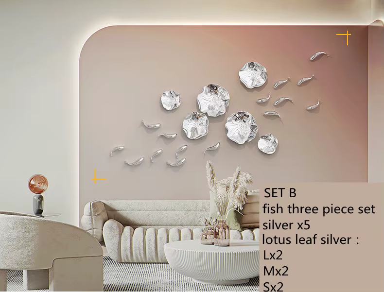 Alia-Décoration murale en résine dorée – Composition artistique moderne