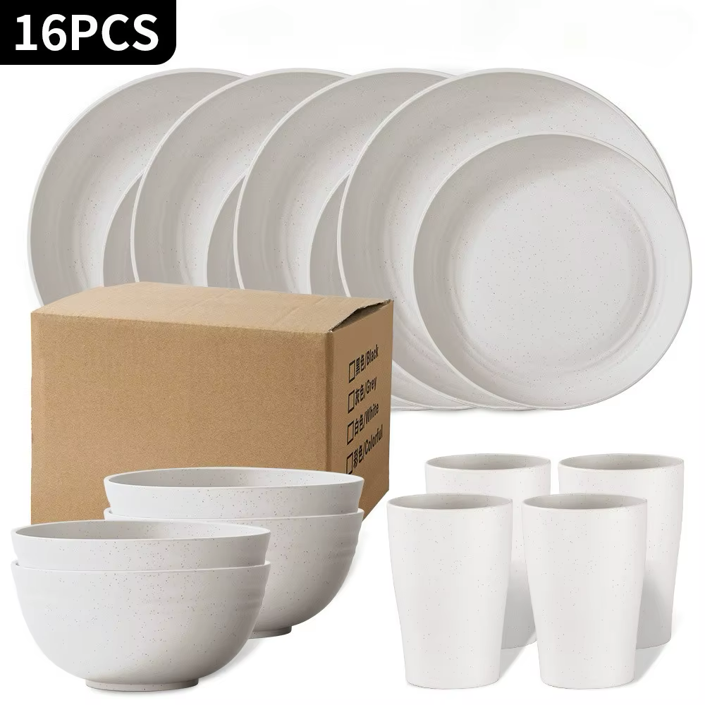 futi-Service de pique-nique réutilisable 16 pièces – vaisselle légère pour repas en extérieur
